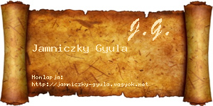 Jamniczky Gyula névjegykártya