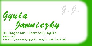 gyula jamniczky business card